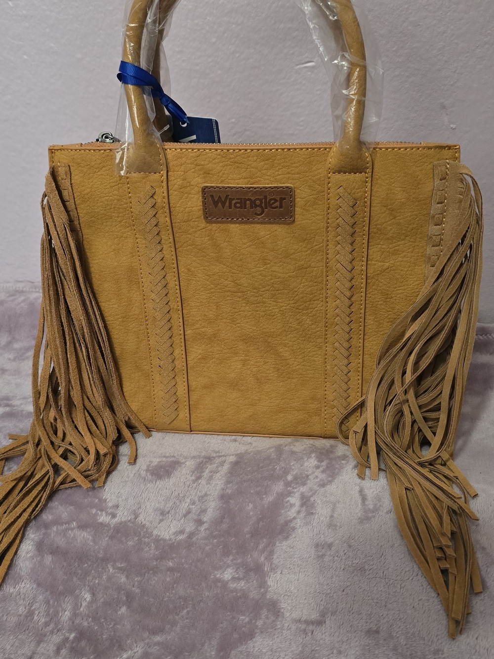 Wrangler Mustard Fringe Tote Bag